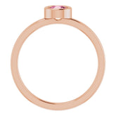 14K Rose 4.5 mm Natural Pink Tourmaline Ring